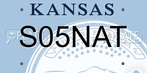 S05NAT Kansas License Plate
