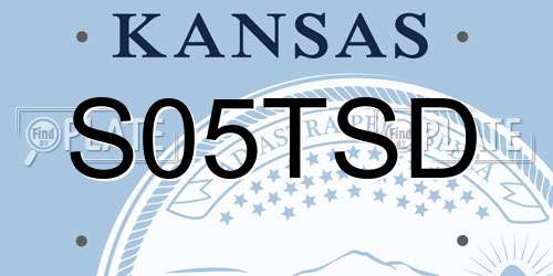 S05TSD Kansas License Plate