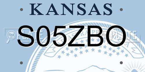 S05ZBO Kansas License Plate