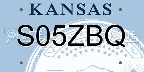S05ZBQ Kansas License Plate