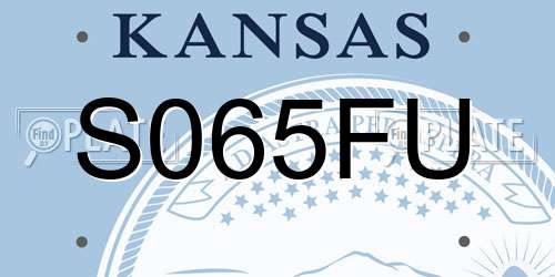 S065FU Kansas License Plate