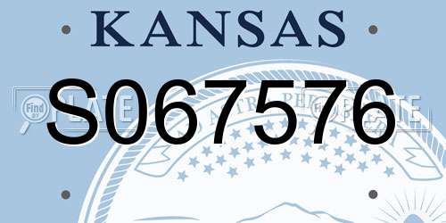S067576 Kansas License Plate