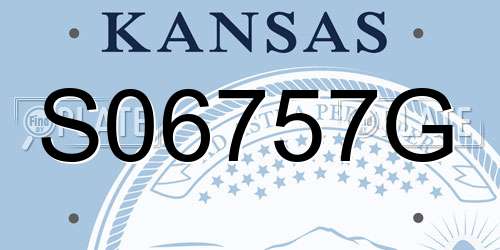 S06757G Kansas License Plate