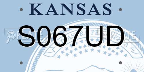 S067UD Kansas License Plate