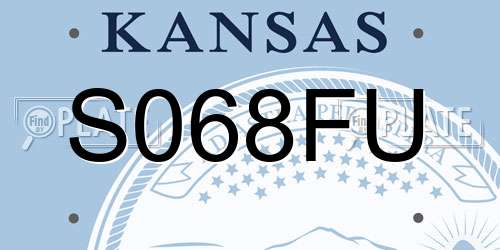 S068FU Kansas License Plate