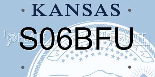 S06BFU Kansas License Plate