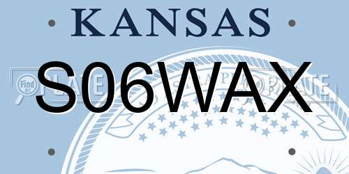 S06WAX Kansas License Plate