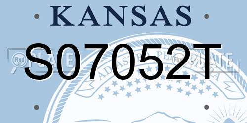 S07052T Kansas License Plate