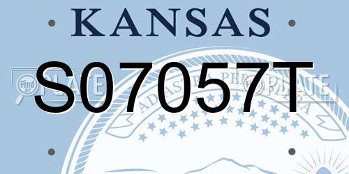 S07057T Kansas License Plate