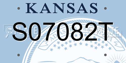 S07082T Kansas License Plate