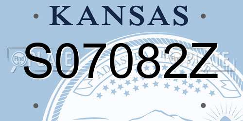 S07082Z Kansas License Plate