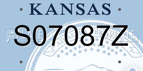 S07087Z Kansas License Plate