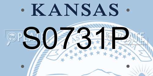 S0731P Kansas License Plate