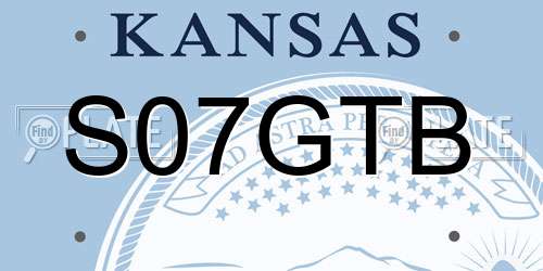 S07GTB Kansas License Plate