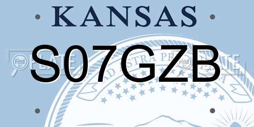 S07GZB Kansas License Plate