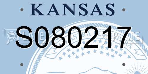 S080217 Kansas License Plate
