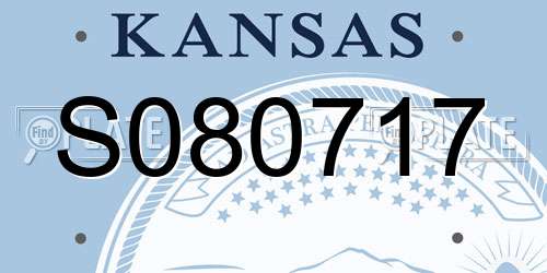 S080717 Kansas License Plate