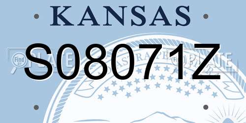 S08071Z Kansas License Plate