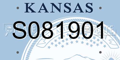 S081901 Kansas License Plate