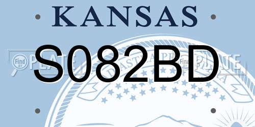 S082BD Kansas License Plate