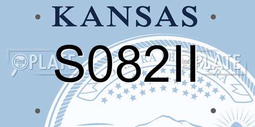 S082II Kansas License Plate