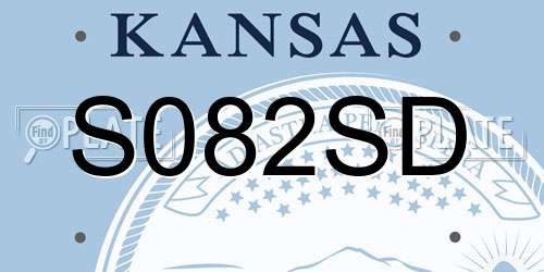 S082SD Kansas License Plate