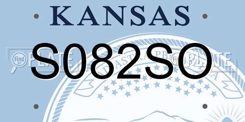 S082SO Kansas License Plate