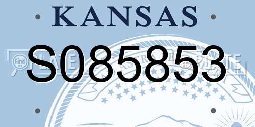 S085853 Kansas License Plate