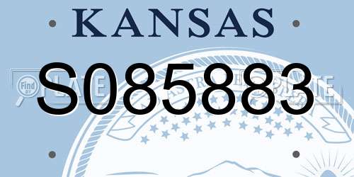 S085883 Kansas License Plate