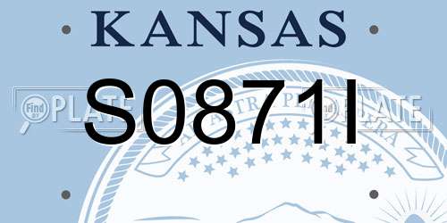 S0871I Kansas License Plate