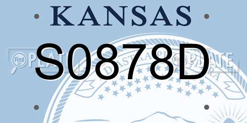 S0878D Kansas License Plate