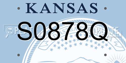S0878Q Kansas License Plate