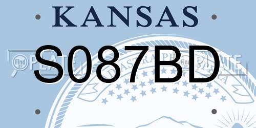 S087BD Kansas License Plate