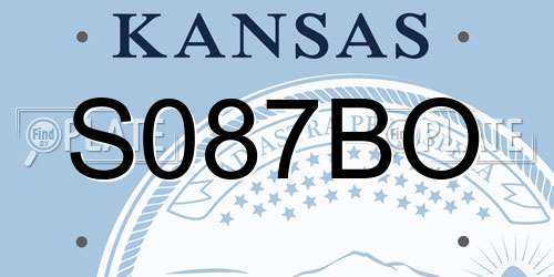 S087BO Kansas License Plate