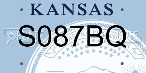 S087BQ Kansas License Plate