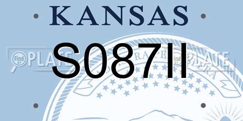 S087II Kansas License Plate