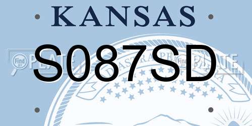 S087SD Kansas License Plate