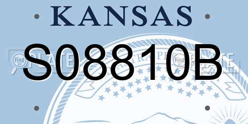 S08810B Kansas License Plate