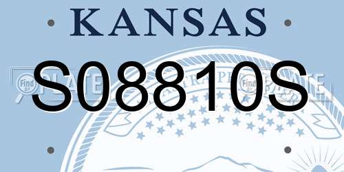 S08810S Kansas License Plate