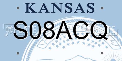 S08ACQ Kansas License Plate