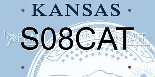 S08CAT Kansas License Plate