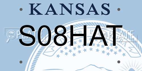 S08HAT Kansas License Plate