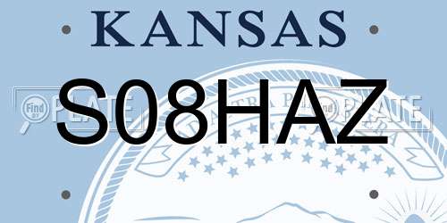S08HAZ Kansas License Plate