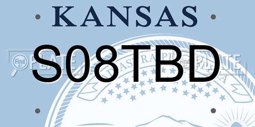 S08TBD Kansas License Plate