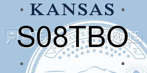 S08TBO Kansas License Plate