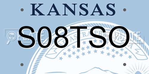 S08TSO Kansas License Plate