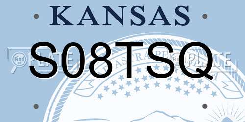 S08TSQ Kansas License Plate