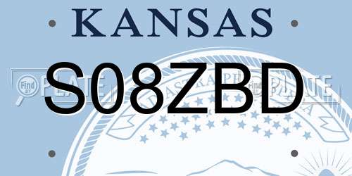 S08ZBD Kansas License Plate