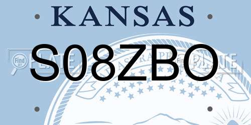 S08ZBO Kansas License Plate