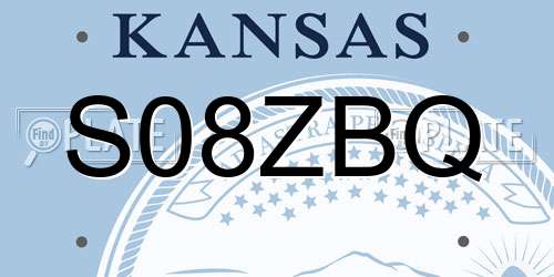 S08ZBQ Kansas License Plate